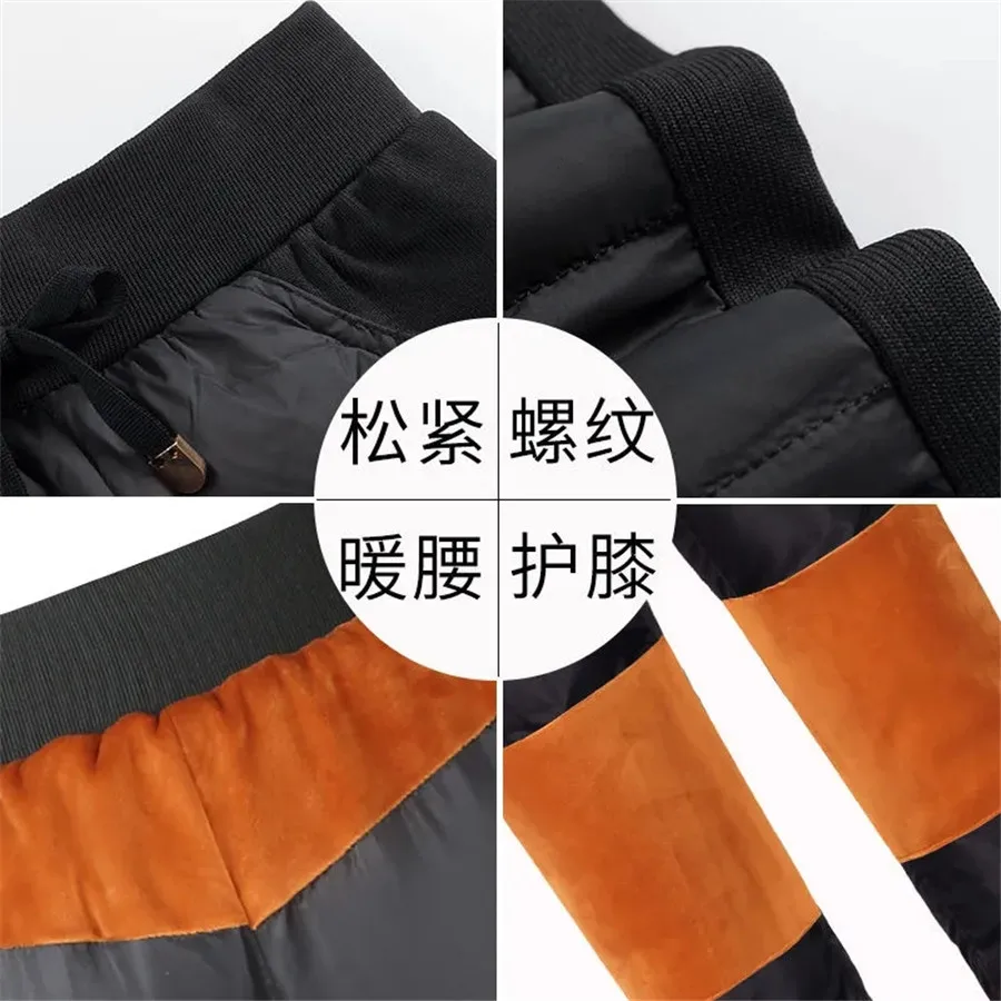 Mom's Winter Vintage Warm Thicken Pants Down Cotton High Waist Pencil Trousers Thick Snow Wear Skinny Oversized 4xl Pantalones