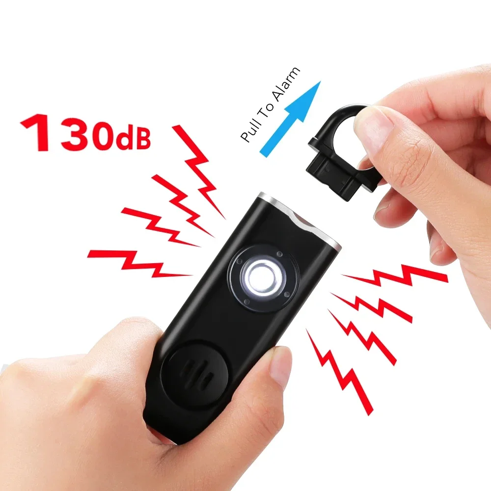 Alarma Personal Inateck 130dB - Pack De 3 (Recargable USB, Luz LED)