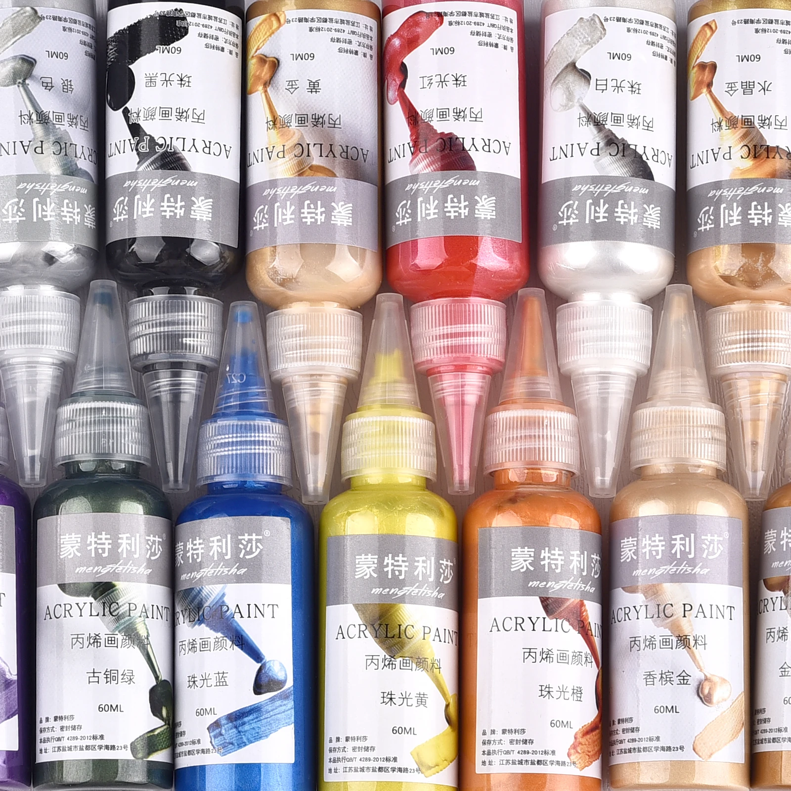 60ml Pearlescent Metallic Acrylic Pigment For Epoxy Resin Jewelry Making Plaster Art Raw Pigment Handmade DIY Colorant