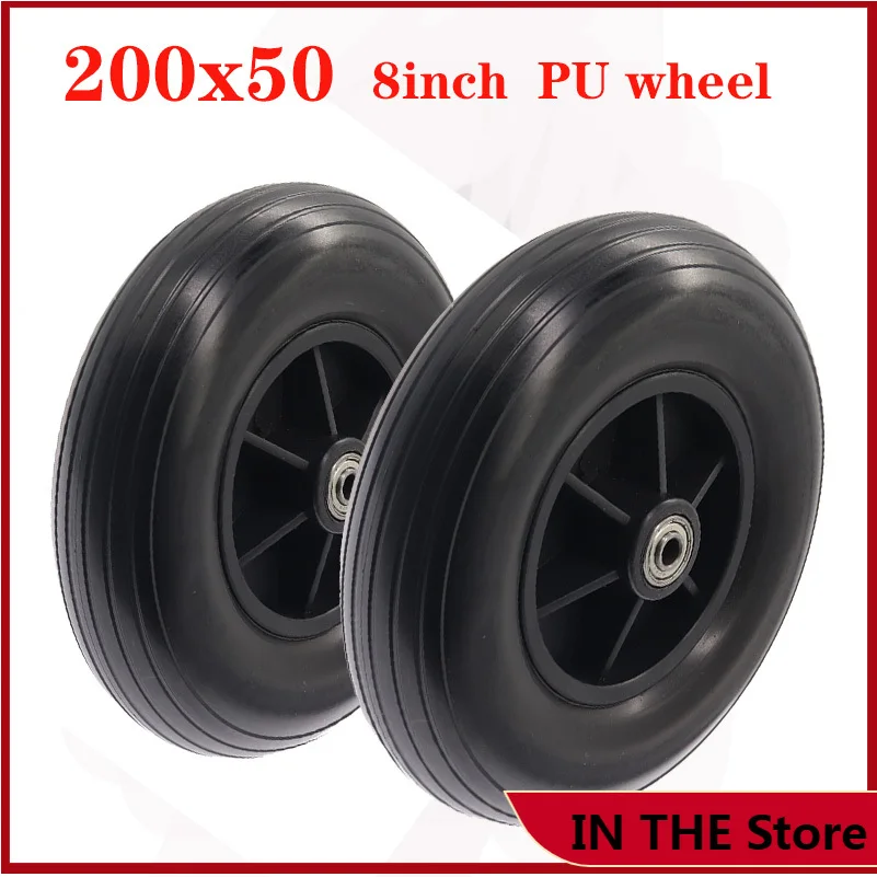 high quality 8 Inch PU Wheel 200x50 Solid Front Tire chair Parts Universal