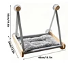 Wooden Cat Hammock with Suction Cups, Wall Mounted Sunning Lounge with Plush Pad - Cozy Hanging Bed for Indoor Cats 5