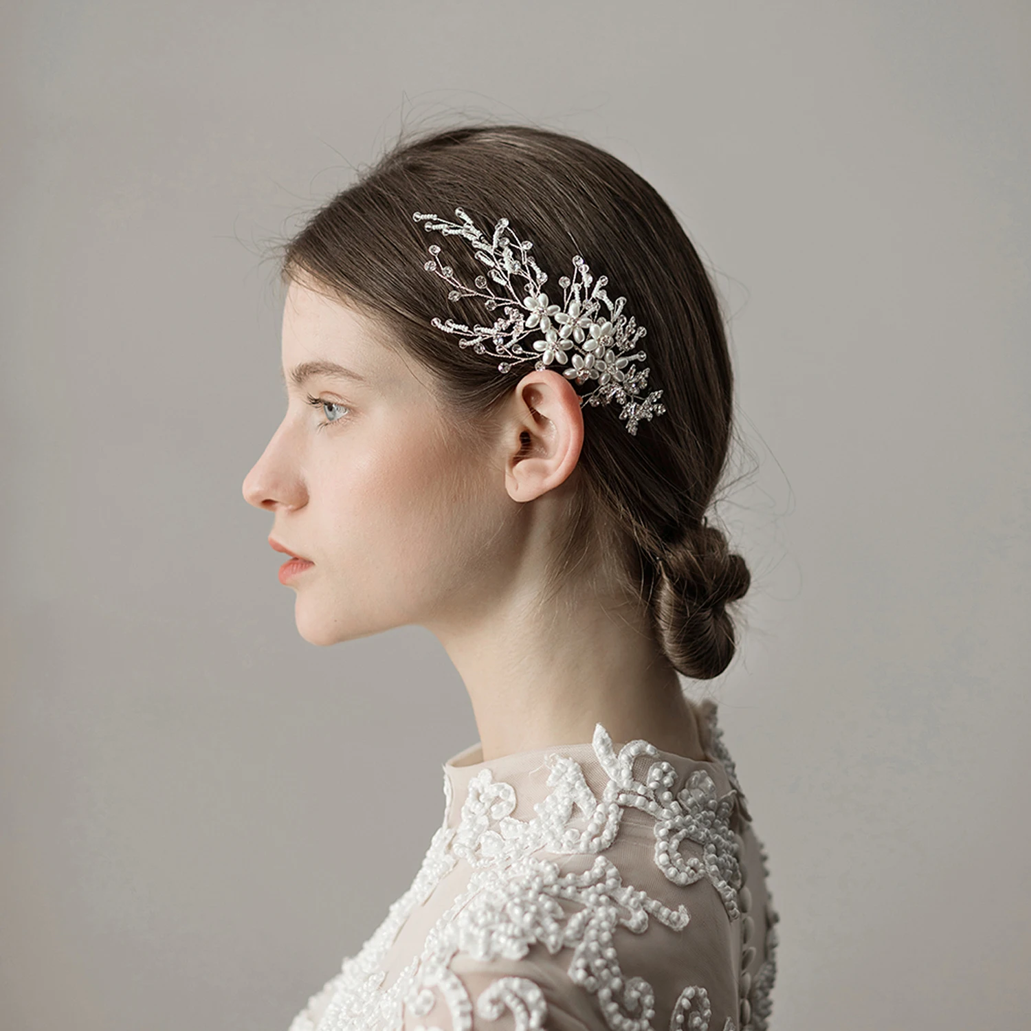 

O370 Exquisite Wedding Bridal Hair Comb Crystal Pearls Handmade Brides Bridesmaid Headpiece Women Marriage Accessories