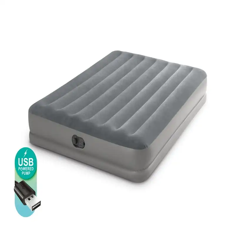 

12" Dura-Beam Prestige Air Mattress Bed with Internal Fastfill USB Powered Pump - Queen