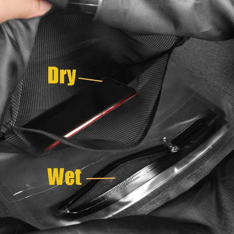 Waterproof Tote Handbag Bag Dry Bag Capacity Separation Wet Dry Motorcycle Drybag Drysack For Swimming Boating Fishing Rafting