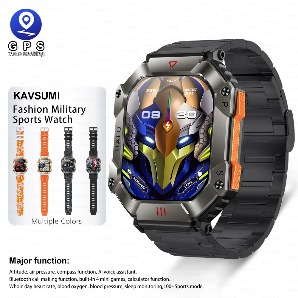 

Smart Watch Men 650mAh Large Battery Fitness Tracker Compass Heart Rate IP67 Waterproof Bluetooth Call Sport Military Smartwatch