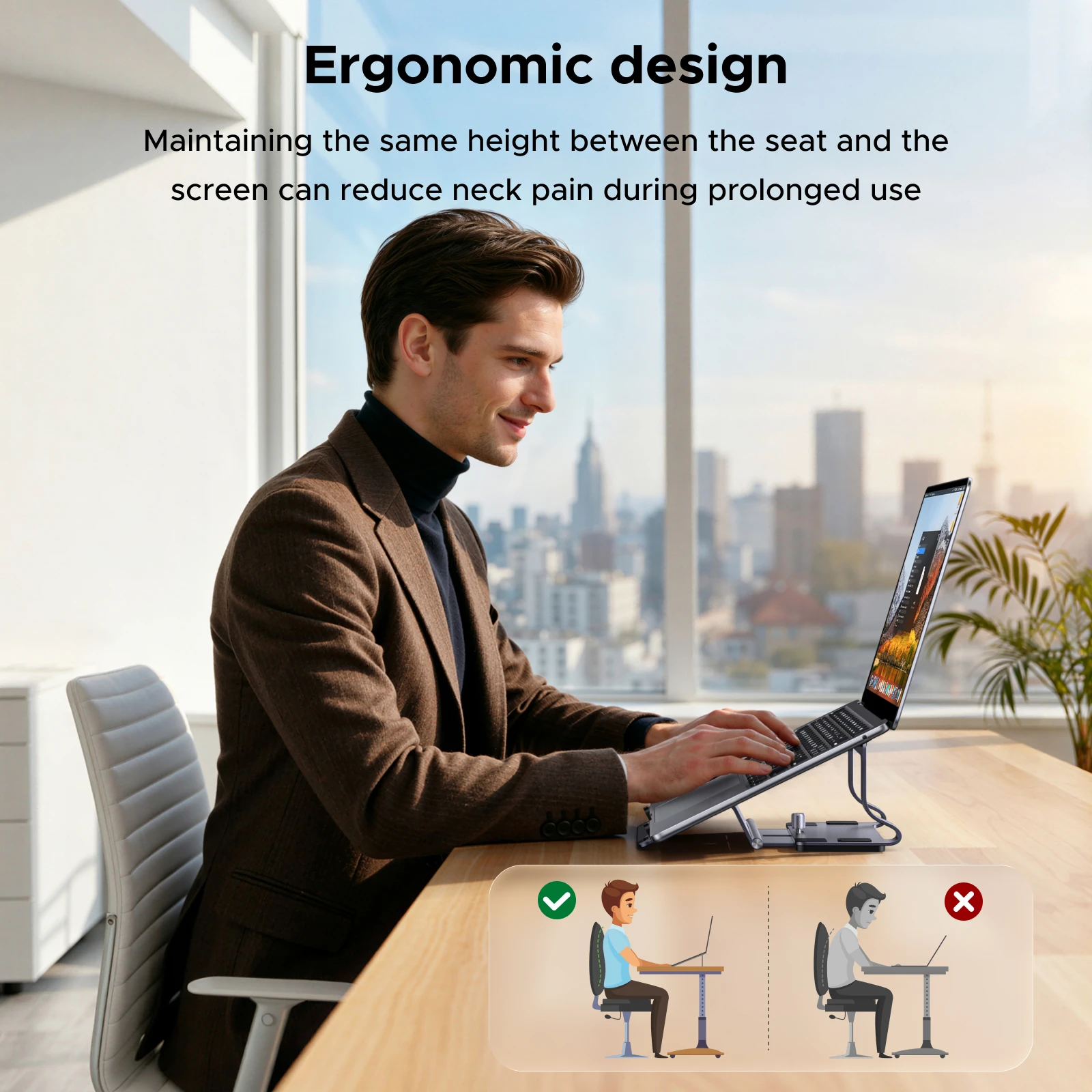 UGREEN 수평 및 수직 2-in-1 노트북 스탠드 MacBook Air용 알루미늄 노트북 스탠드 MacBook Pro 태블릿 iPad 폰 스탠드용
