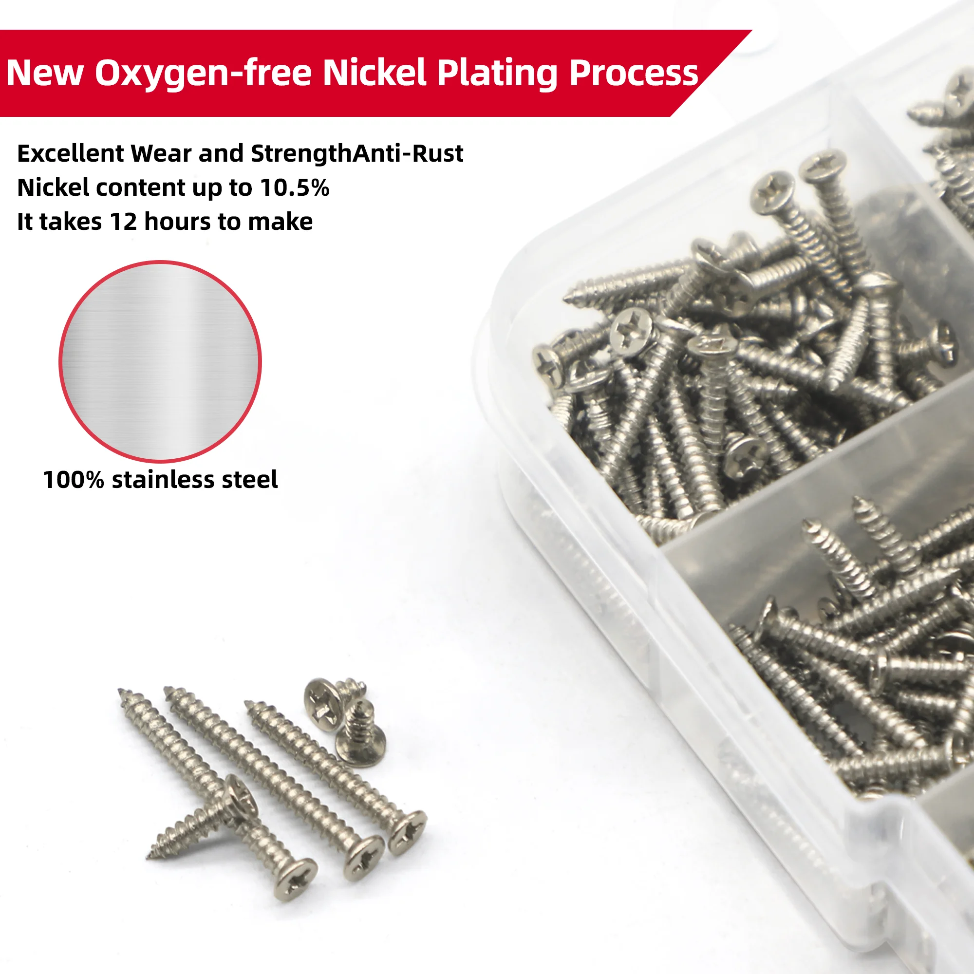 800pcs Self Tapping Screw and Lock Nut Assortment Kit