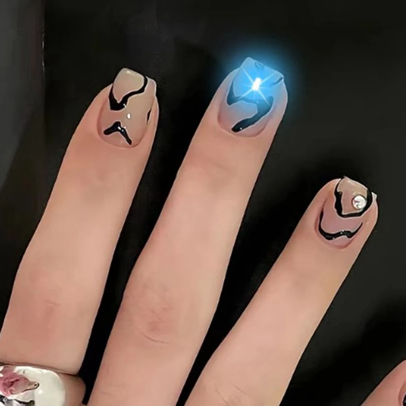 5Pcs NFC Flash Nail Sticker LED Bare Chip Intelligent Luminous Nail Lamp Sticker Enhancement
