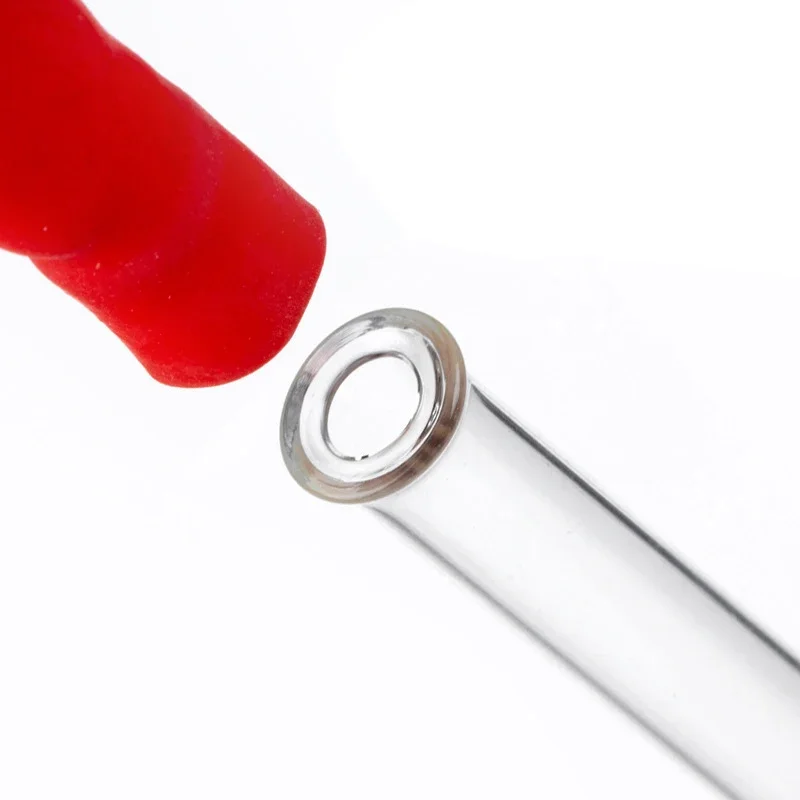 Glass Test Tubes 10 Glass Test Tubes with Red Pipette Frameless Laboratory Transparent Non-toxic Teaching Equipment 100mm/120mm/150mm/180mm
