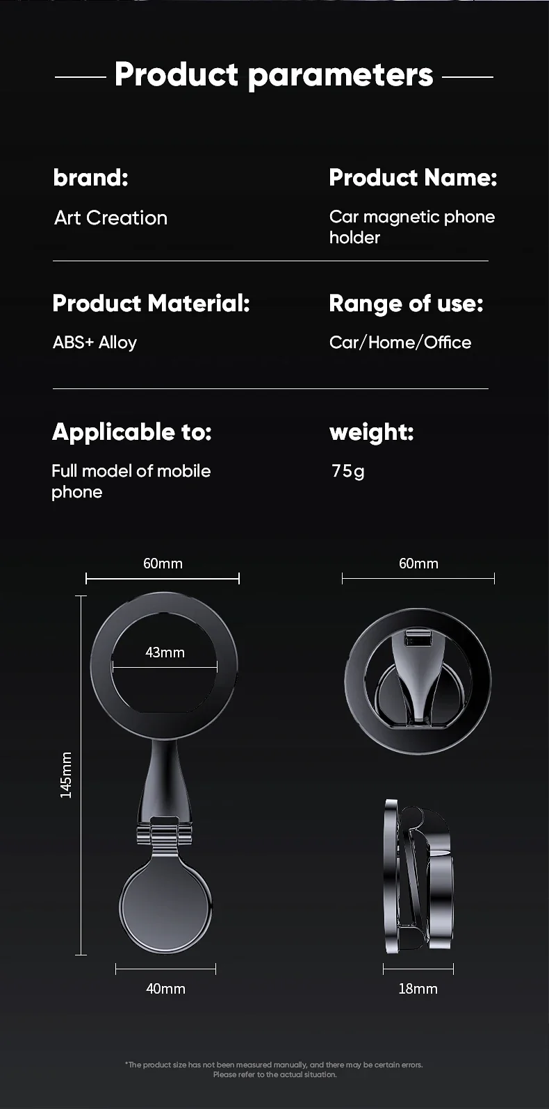 Magnetische Auto-Handyhalterung 360-Grad-Rotation Faltbare Telefonhalterung Saugnapf Auto-Navigations-Handyhalterung für iPhone Samsung – Detail 15