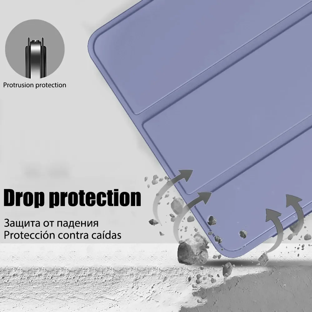 Premium Tri-Folding Stand Tablet Case with Soft TPU Liquid Silicone Cover