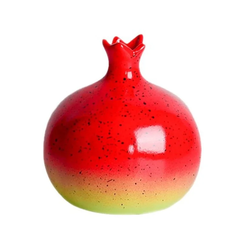 Modern Gradient Color Pomegranate Ceramic Vase Flower Arrangement Container Table Decoration Fruit Pomegranate Shape Vase Crafts 5