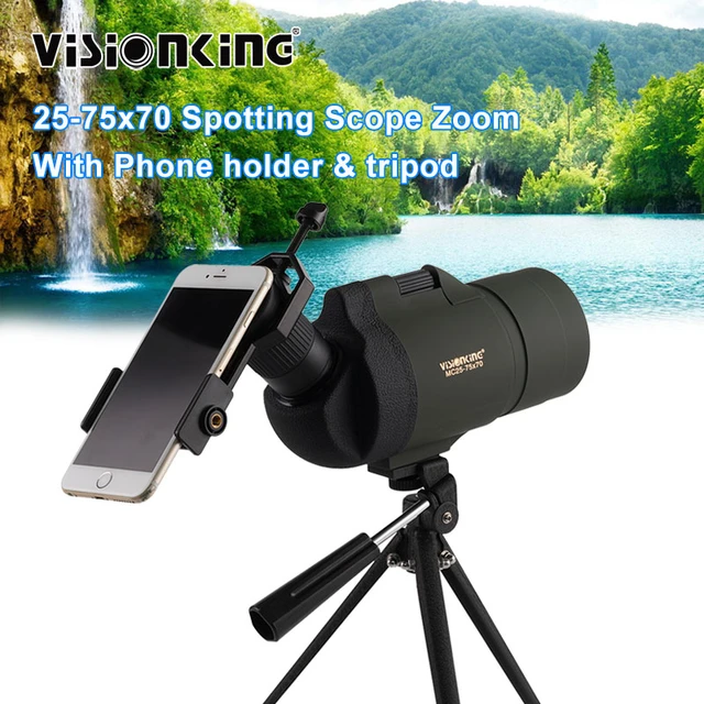 Visionking 25-75X70 Scope Zoom Professionele Jacht Vogels Kijken Monoculaire Telescoop Met Telefoonhouder Kampeerbenodigdheden _ - AliExpress Mobile