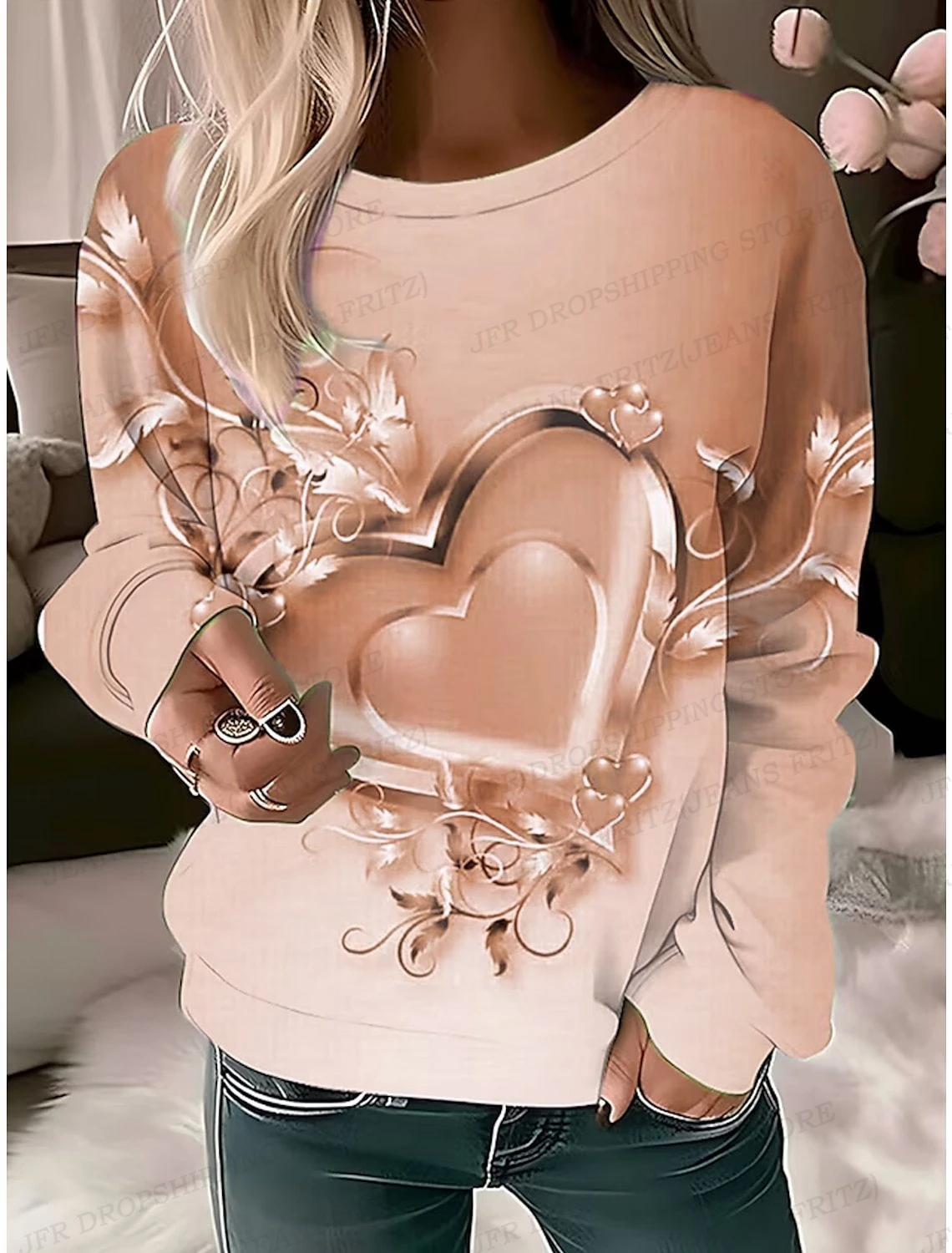 Women\'s Hoodie Love Heart Sweatshirts Women Fashion Hoodie Girl Coat Women Sweats Kawaii Clothes Aesthetics Sudaderas Cat