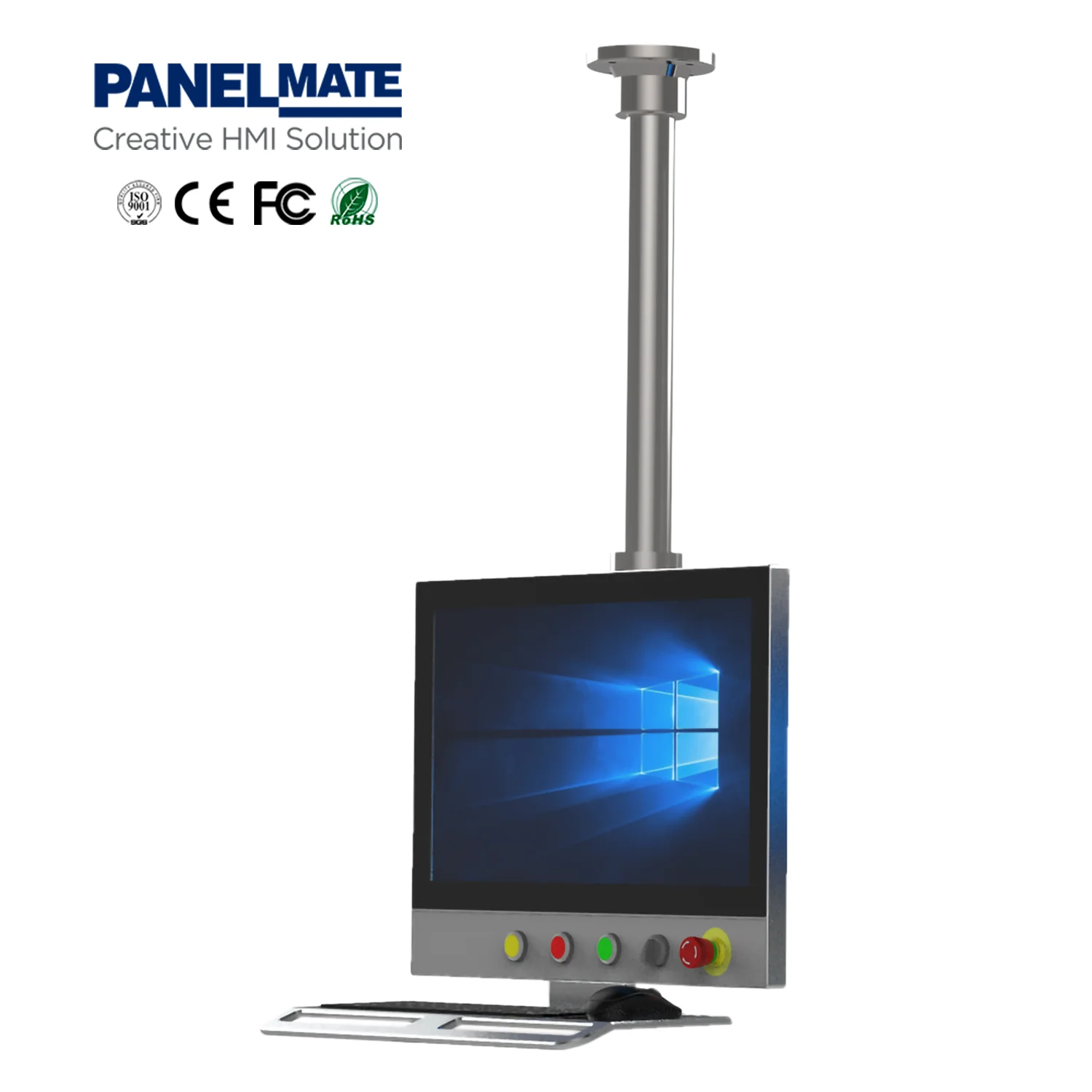 PANELMATE 고품질 15.6인치 지원 암 시스템 제어 패널 PC | 저항막식 터치스크린 제어판 PC
