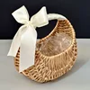 Wicker Rattan Basket Woven Flower Basket For Home Wedding Rattan Storage Basket Flower Girl Hand Basket Home Decor Storage Baske 1