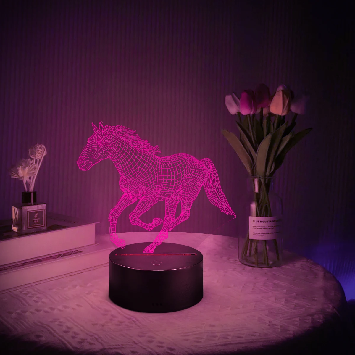 어린이 및 가족 크리스마스 파티 장식, 16 색 가변 USB 야간 조명, 3D 분위기 조명, 생일 휴일 선물, 1 개