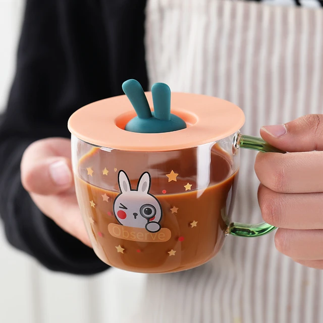 High Borosilicate Glass Coffee Mug With Handle Cute Cartoon Office Home  Breakfast Milk Cup Large Capacity Heat Resistant Teacup - AliExpress