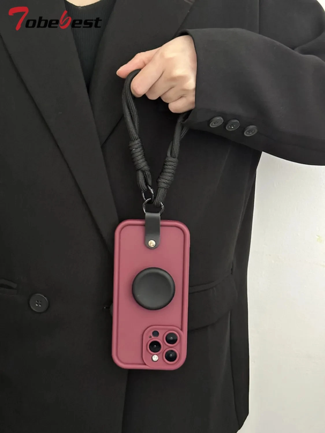 Silicone Phone Case with Wrist Strap Lanyard and Stand Feature