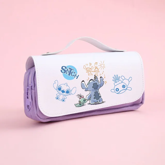 Disney Stitch Portable Pencil Case Cartoon 3 Layer Large Capacity  Waterproof Stationery Storage Bag Zip Student Pencil Pouch Bag - AliExpress