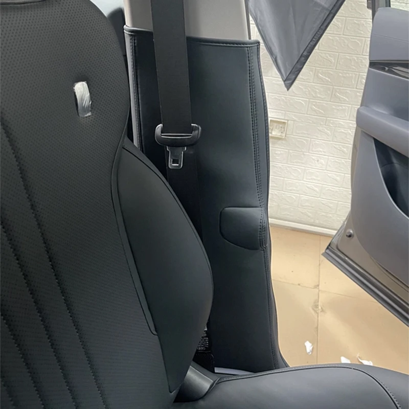 Leather Car Door B-pillar anti kick Anti-Scratch Pad mat protector sticker Interior For Geely EX5 Galaxy E5