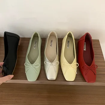 Bailamos Brand New Women Flats Fashion Round Toe Shallow Mary Jane Shoes Soft Casual Ballet Shoes Slingback Shoes Size35-40 Muje