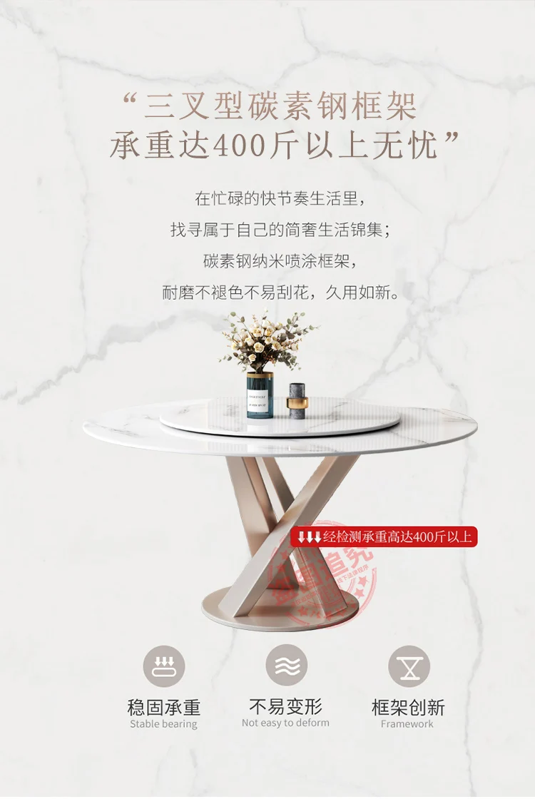 Description Picture 3 of itemRound Chairs Kitchen Table Dining Garden Kitchen Marble Home Dinner Living Room Tables Balcony Patio Comedor Balcony Furniture