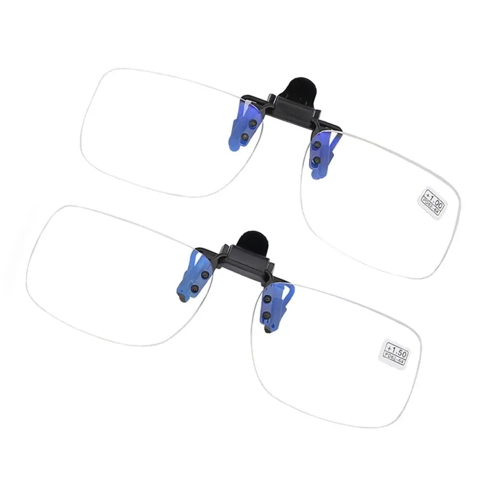 

Ultra-light Clip Presbyopic Glasses Flip Up Down Rimless Reading Glasses Optical Lenses with Clip Magnifying Glasses