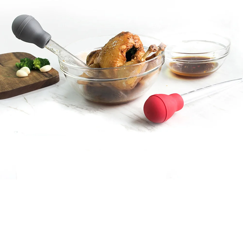 Premium Plastic Turkey Baster Pump Kitchen Oil Dropper Drip Seasoning Tube Clear Cylinder Meat Poultry Tools Kitchen Dining Bar