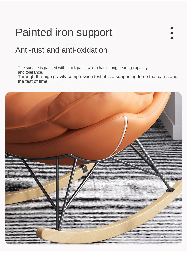 Description Picture 6 of itemHome Lazy Living Room Chairs Sofa Nordic Style Leisure Rocking Chair Recliner Luxury Living Room Balcony Single Luxury Furniture