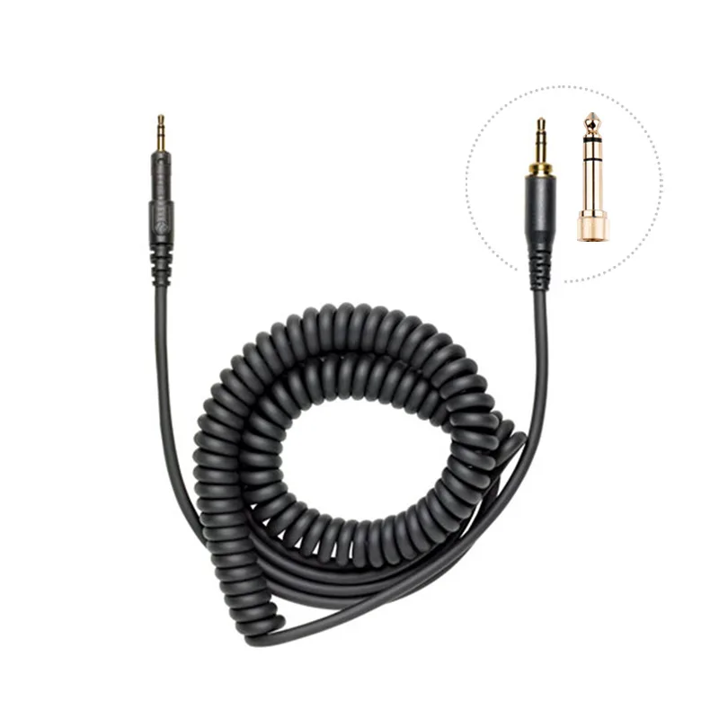 Audio Cable for ATH-M70X M50X M40X M60X Headphones Audio Cable Spring Cable Black