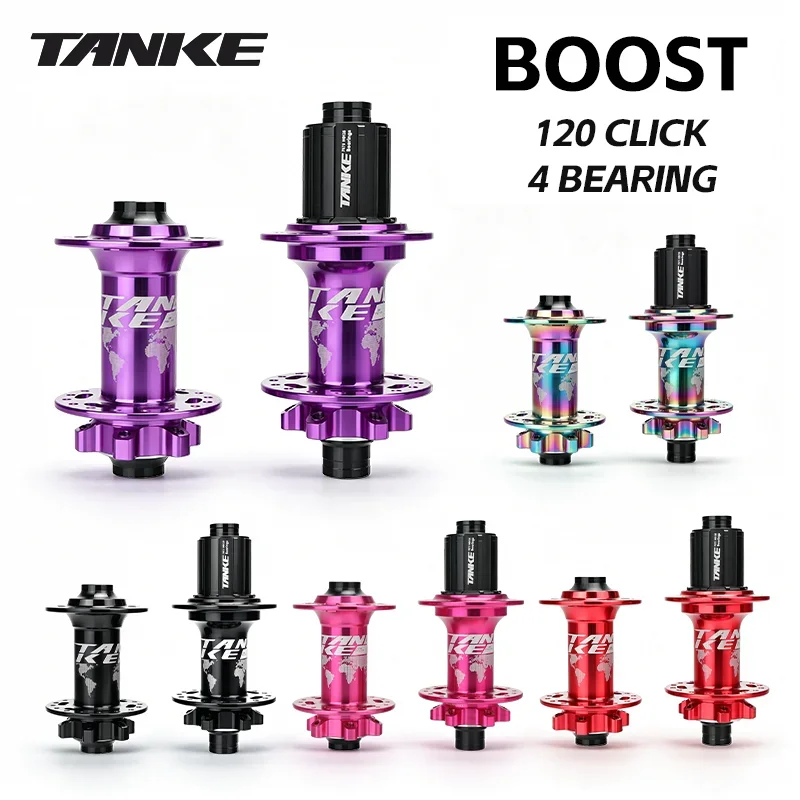 TANKE TH490 Boost Mountain Bike Hub 32H 120 Click 6 Pawl 3 Tooth 4 Bearing Thru-Axle MTB Disc Brake Hub 12x148 15x110 7-12 Speed