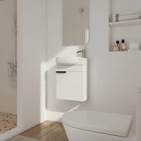 Floating Bathroom Vanity with Sink Modern Cabinet Small Wall Mounted Bathroom Vanitiy with Soft-Close Door White 1