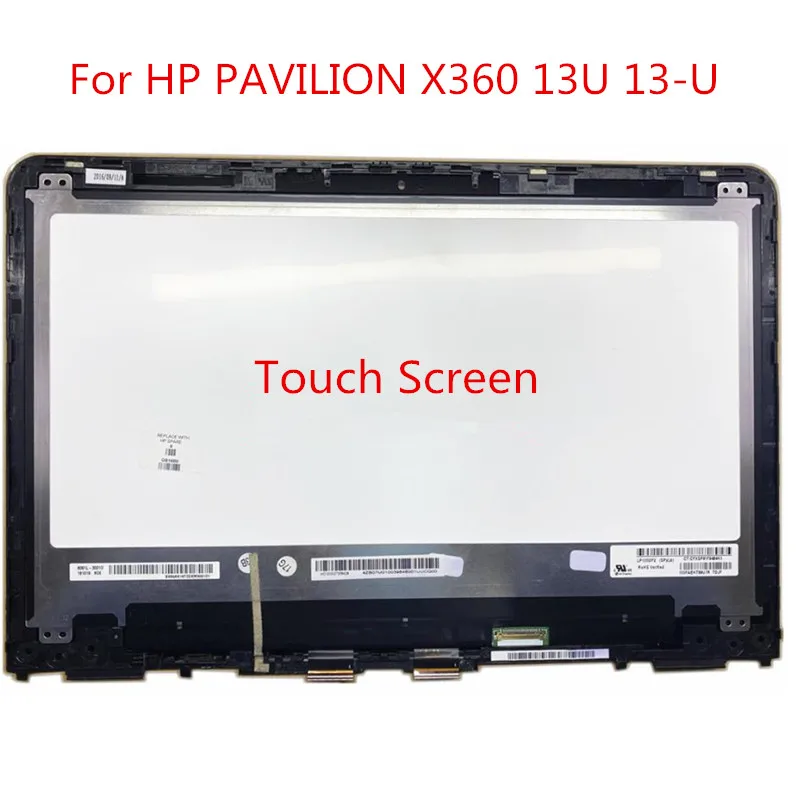 

For HP PAVILION X360 13U Touch Screen LCD Display Assembly Frame 13-U119TU 13-U Series M3-U Replace 13.3'' 1366*768 TPN-W118
