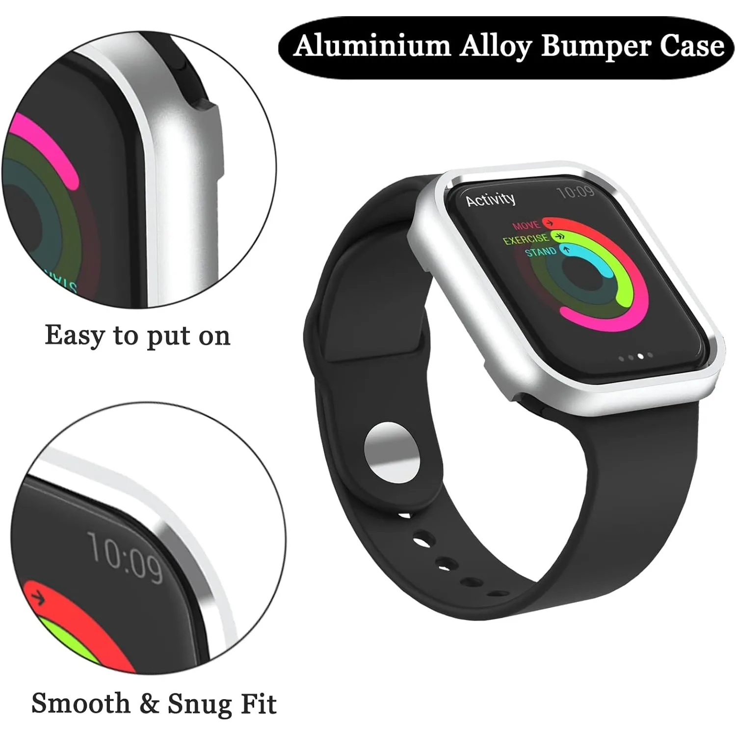 Sleek Aluminum Alloy Watch Case - Premium Metal Bumper Frame with Hollow Out Design