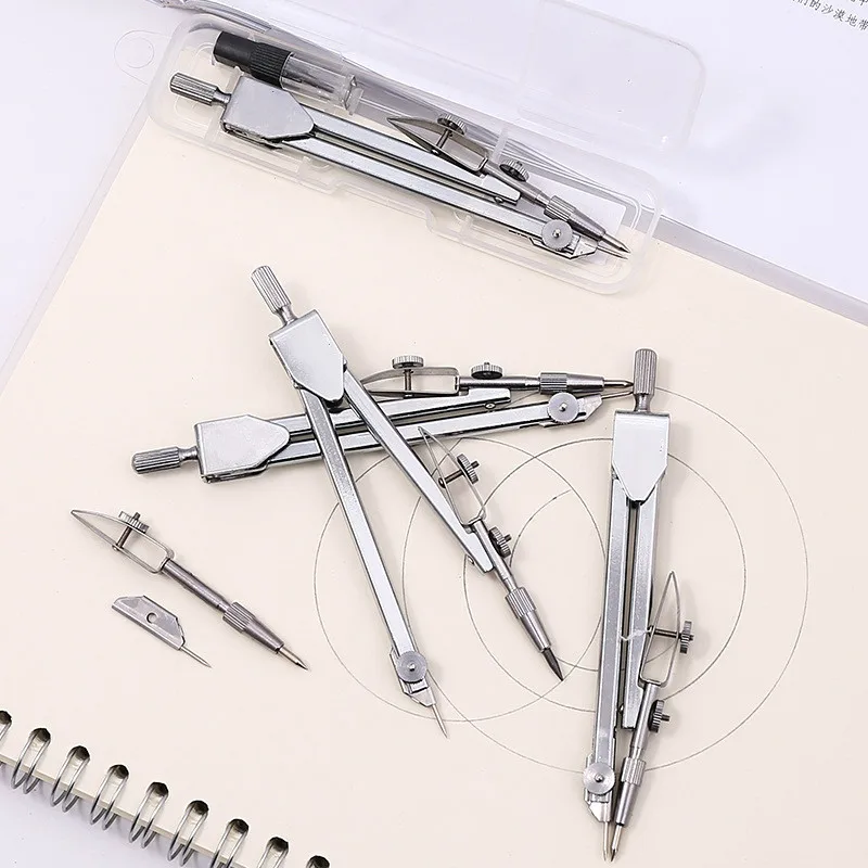 Stainless Steel Drawing Compass Math Geometry Tools for Circles School Supplies for Student Stationery (Included Box) Classroom