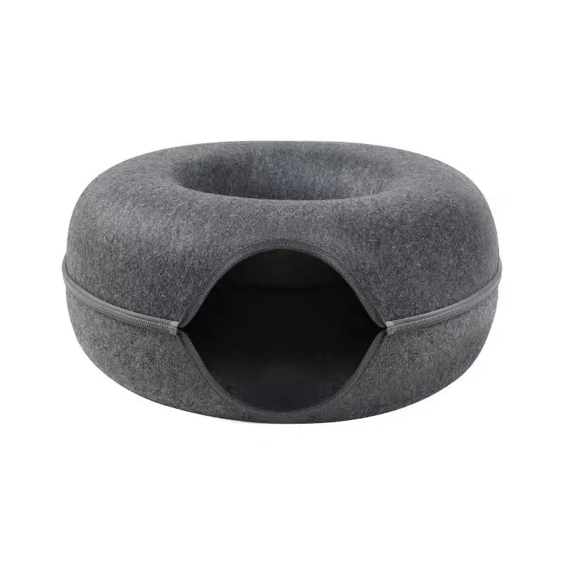 

Felt breathable drill cave zipper closed cat tunnel toy
