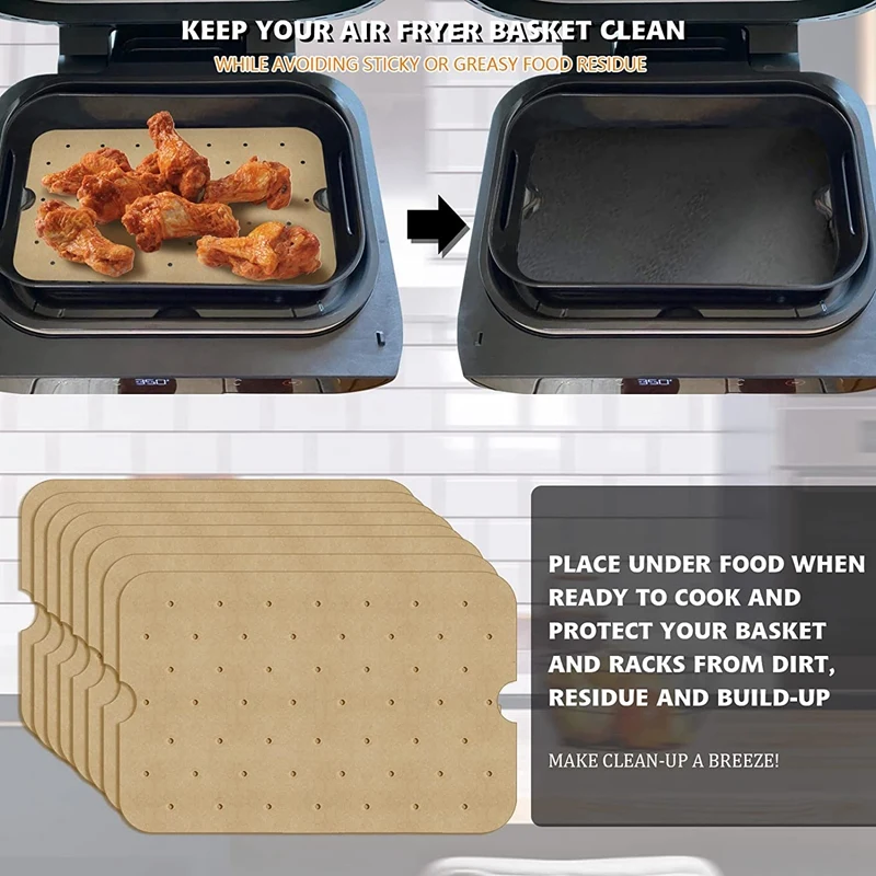 200 Pcs Air Fryer Parchment Paper Liners For Ninja Foodi XL Smart FG551 6-In-1 Indoor Grill For Ninja Foodi Accessories