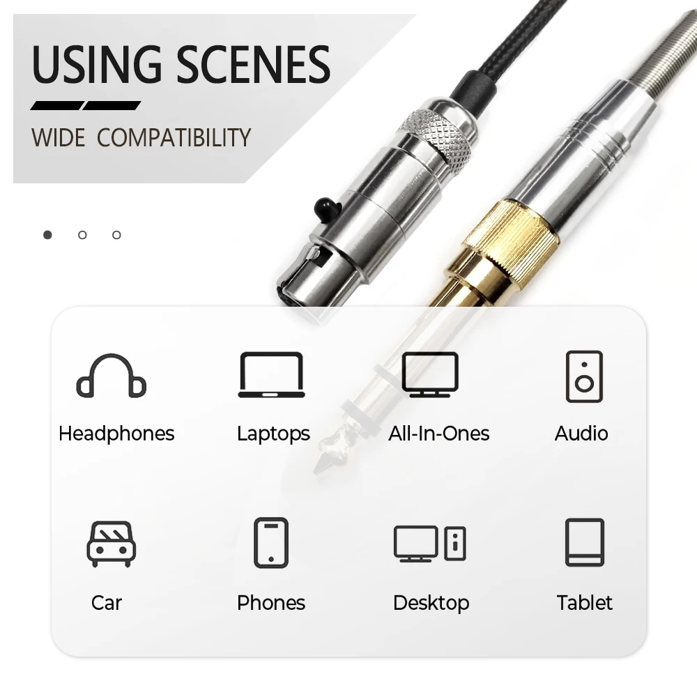 Mini XLR 3pin to 3.5mm/6.35mm High purity 5N OFC Headphone Balanced Adapter Audio Cable for AKG-K240 K141 K271 K702 Q701 K712