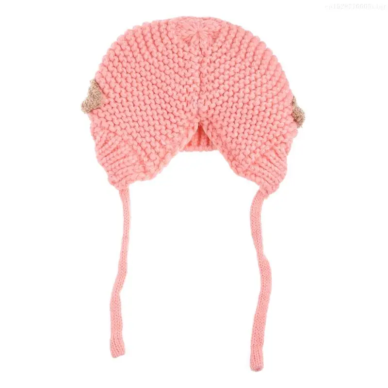 Beanie Hat Reindeer Antlers Ears Outdoor Earflap Trapper for Kids Baby F0S4
