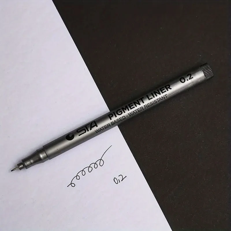1pc Pigment Liner Pigma Micron Tinte Marker Stift 0,05 0,1 0,2 0,3 0,4 0,5 0,6 Verschiedene Spitze Schwarz Fineliner Skizzieren Stifte – Detail 8