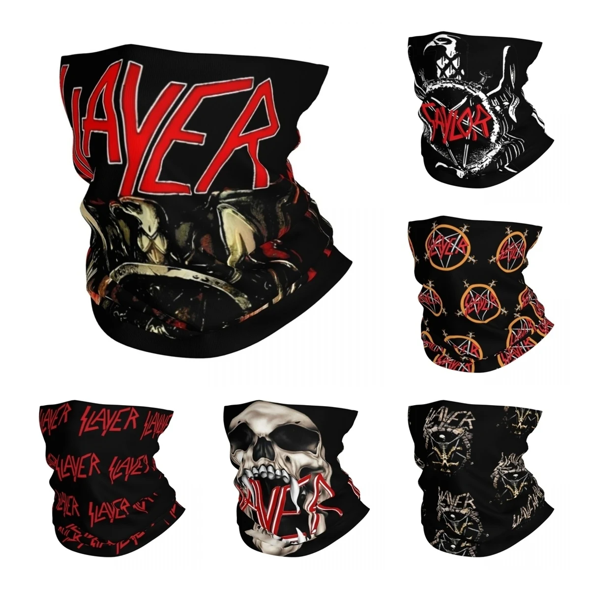 Slayer Band Bandana Neck Cover Printed Heavy Metal Wrap Scarf Multifunctional Headwear Fishing Unisex Adult All Season