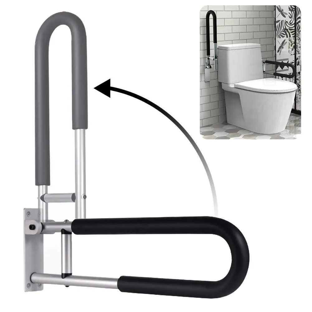 23.6-inch Durable Adjustable Aluminum Alloy Toilet Safety Rail-Bathroom Handrail for Elderly, Disabled-Support Aid