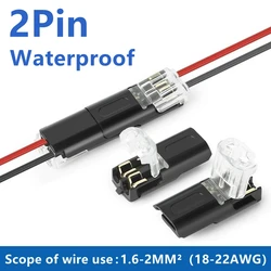 Waterproof 2 - Pin Plug Automotive Electrical Connector with Strip Terminal Connection (50pcs)