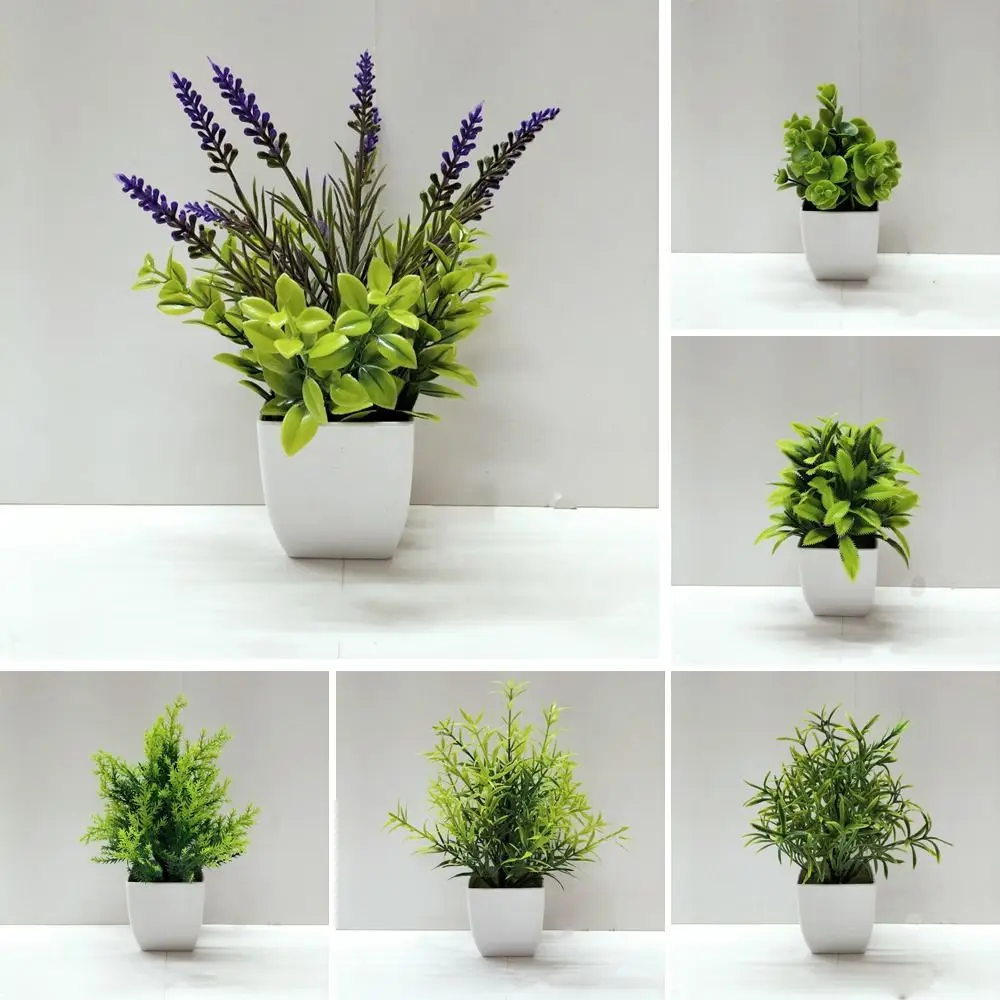 Artificial Flower Bonsai with Potted Decorative Arrangement for Table or Garden Display