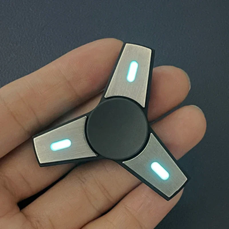 Fidget Spinner Stress Relief Toy Stainless Steel Spinning Top Gyroscope Luminous EDC