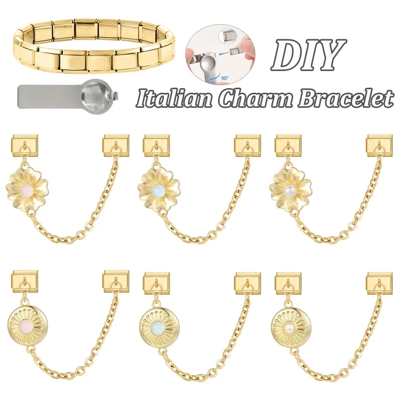Tassel Chain Italian Charm Links Fit 9MM Stainless Steel Bracelet DIY Making
