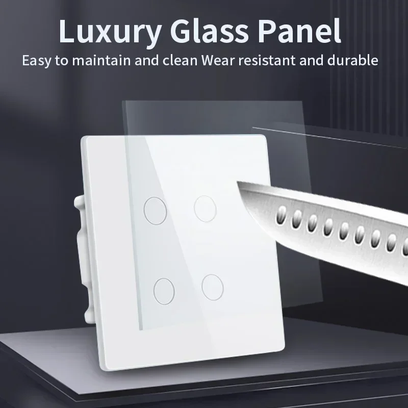 TNCE Tuya WiFi wireless light switch Brazil Standard 4x4 Size Touch Sensor 4/6 Gang Wall Light Switch Work With Alexa Google Home