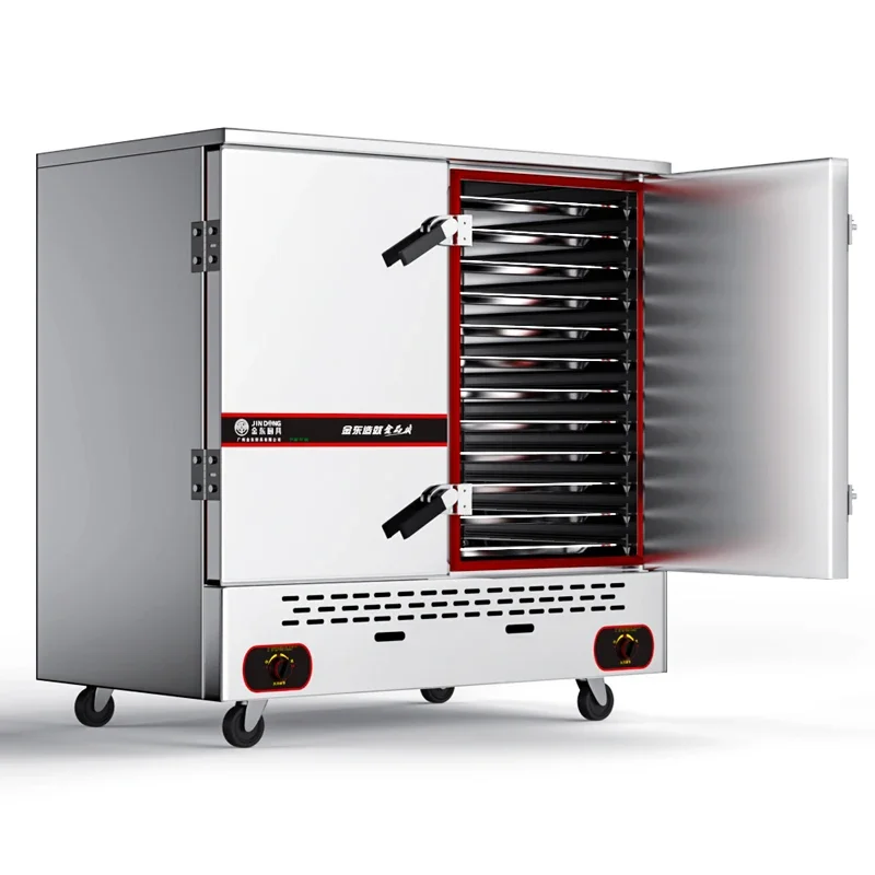 Double Door Chicken Heat Cabinet Gas Steam Cabinet Commercial Electric Bun Steamer Cabinet/Food Steam