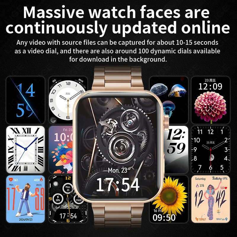 LIGE New 1.91" HD Camera Smart Watch Men 512MB Photo Video Shooting Watches Bluetooth Call Local Music Player Smartwatch Women